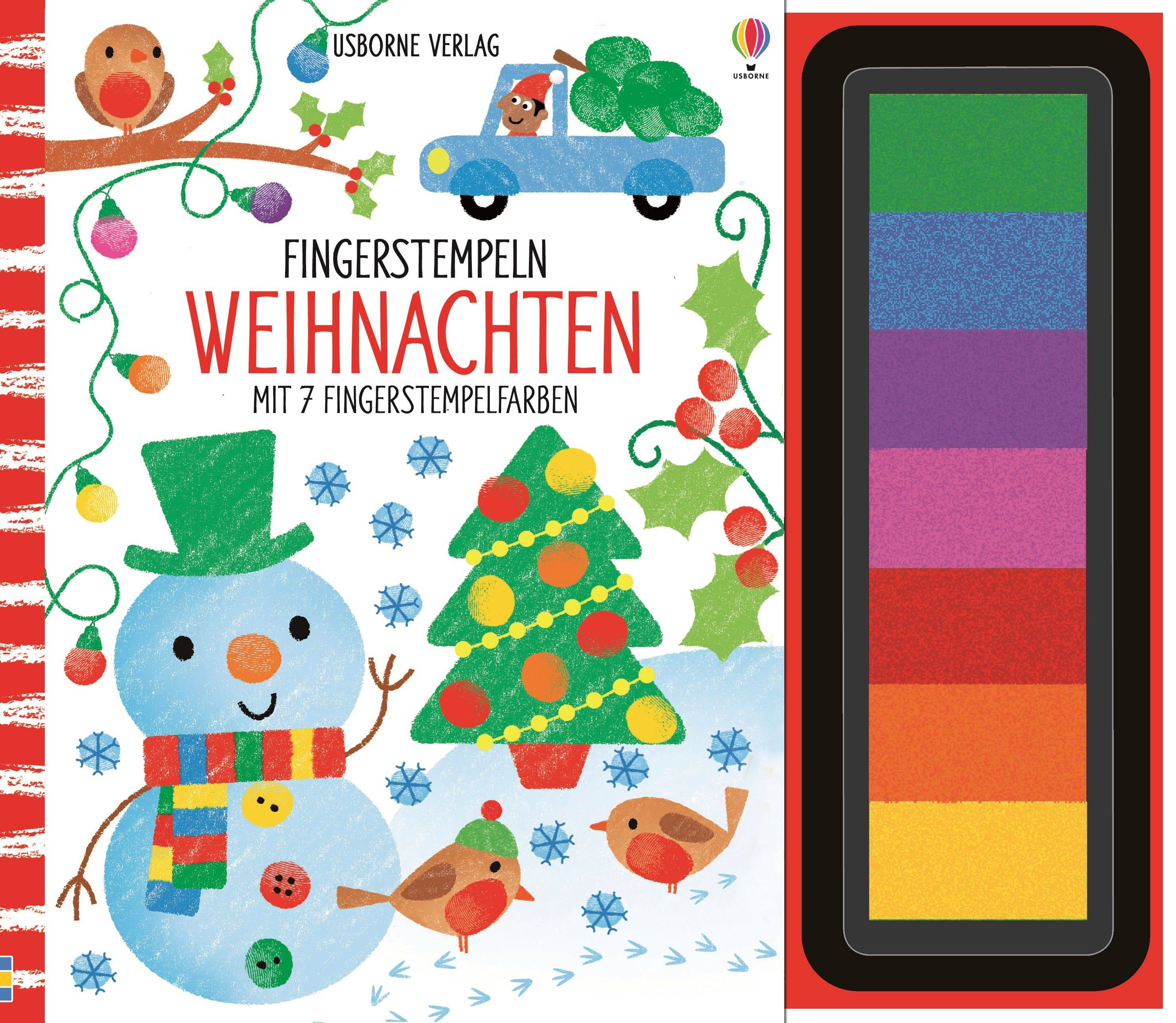 Fingerstempeln - Weihnachten - mit 7 Fingerstempelfarben